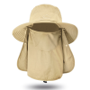 Fishing Hat/Boonie Hat; Sun hat Detachable UV Sun Screen Wide Brim Hat With Face Cover & Neck Flap; hiking hat - Khaki