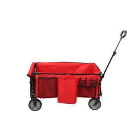 Camping All-terrain Folding Wagon with Oversized Wheels;  Blue and Red - Red