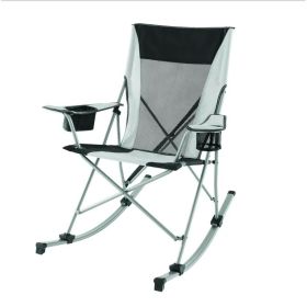 Tension 2 in 1 Mesh Rocking Camp Chair, Gray and Black, Detachable Rockers, Adult - Gray/Black