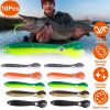 10Pcs Soft Fishing Lures Realistic Bass Loach Swimming Lure  - Multi-Color