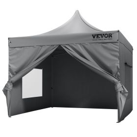 VEVOR 10x10 FT Pop up Canopy with Removable Sidewalls, Instant Canopies Portable Gazebo & Wheeled Bag, UV Resistant Waterproof, Enclosed Canopy Tent f