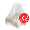 2 pcs Mosquito Net Bed Net Set Round 1' 10" x 10' 8" x 7' 6" - White