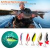 30Pcs Fishing Lures Kit Metal Spoon Lures Hard Spinner Baits with Single Triple Hook for Trout Bass Salmon with Free Tackle Box - Fish Lure