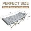 2 piece camping bed folding bed with mattress - gold