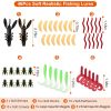 101Pcs Fishing Lures Kit Soft Plastic Fishing Baits Set Spoon Fishing Gear Tackle with Soft Worms Crankbaits Box  - Lure Kit