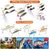 101Pcs Fishing Lures Kit Soft Plastic Fishing Baits Set Spoon Fishing Gear Tackle with Soft Worms Crankbaits Box  - Lure Kit