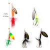 30Pcs Fishing Lures Kit Metal Spoon Lures Hard Spinner Baits with Single Triple Hook for Trout Bass Salmon with Free Tackle Box - Fish Lure