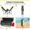 Folding Camping Cot with Side Storage Pocket Detachable Headrest - Green