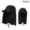 1pc Unisex Sun Shadow; Outdoor Mountaineering Sun Visor; Fisherman Hat; Fishing Cap; Fast Drying Cap - Black